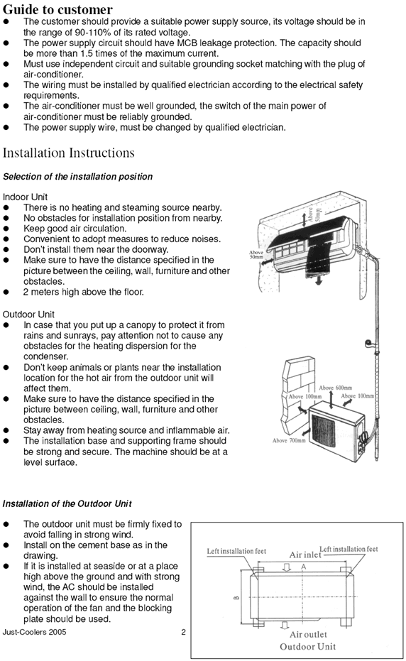 Haier Floor Ac Unit Users Manual